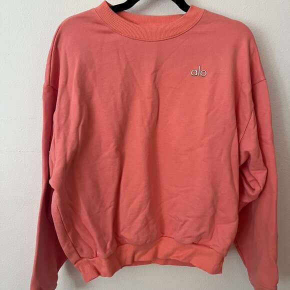 Alo Accolade Crewneck Sweatshirt - Strawberry Lemonade - Size Small - Picture 2 of 2